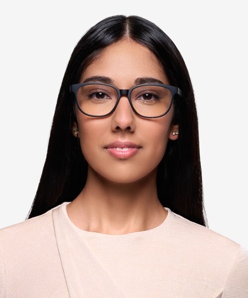 Moody Matte Black PlasticEyeglass Frames for Women from EyeBuyDirect