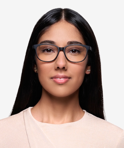 Moody Matte Black PlasticEyeglass Frames for Women from EyeBuyDirect