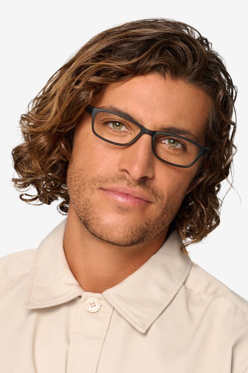 Versus Matte Black PlasticEyeglass Frames for Men from EyeBuyDirect