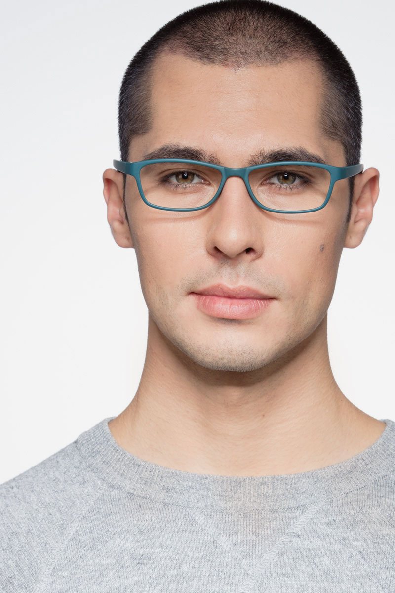 Versus Rectangle Matte Green Full Rim Eyeglasses | Eyebuydirect Canada