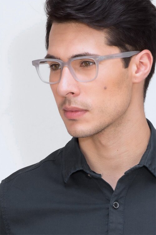 Pacific Clear Gray AcetateEyeglass Frames for Men from EyeBuyDirect