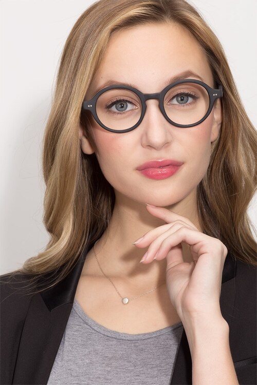 Aprem Matte Black AcetateEyeglass Frames for Women from EyeBuyDirect