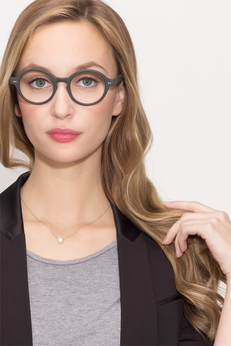 Aprem Round Matte Green Full Rim Eyeglasses Eyebuydirect Canada