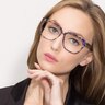 Capucine Blue Floral AcétateMontures de lunettes de vue pour Femmes d'EyeBuyDirect