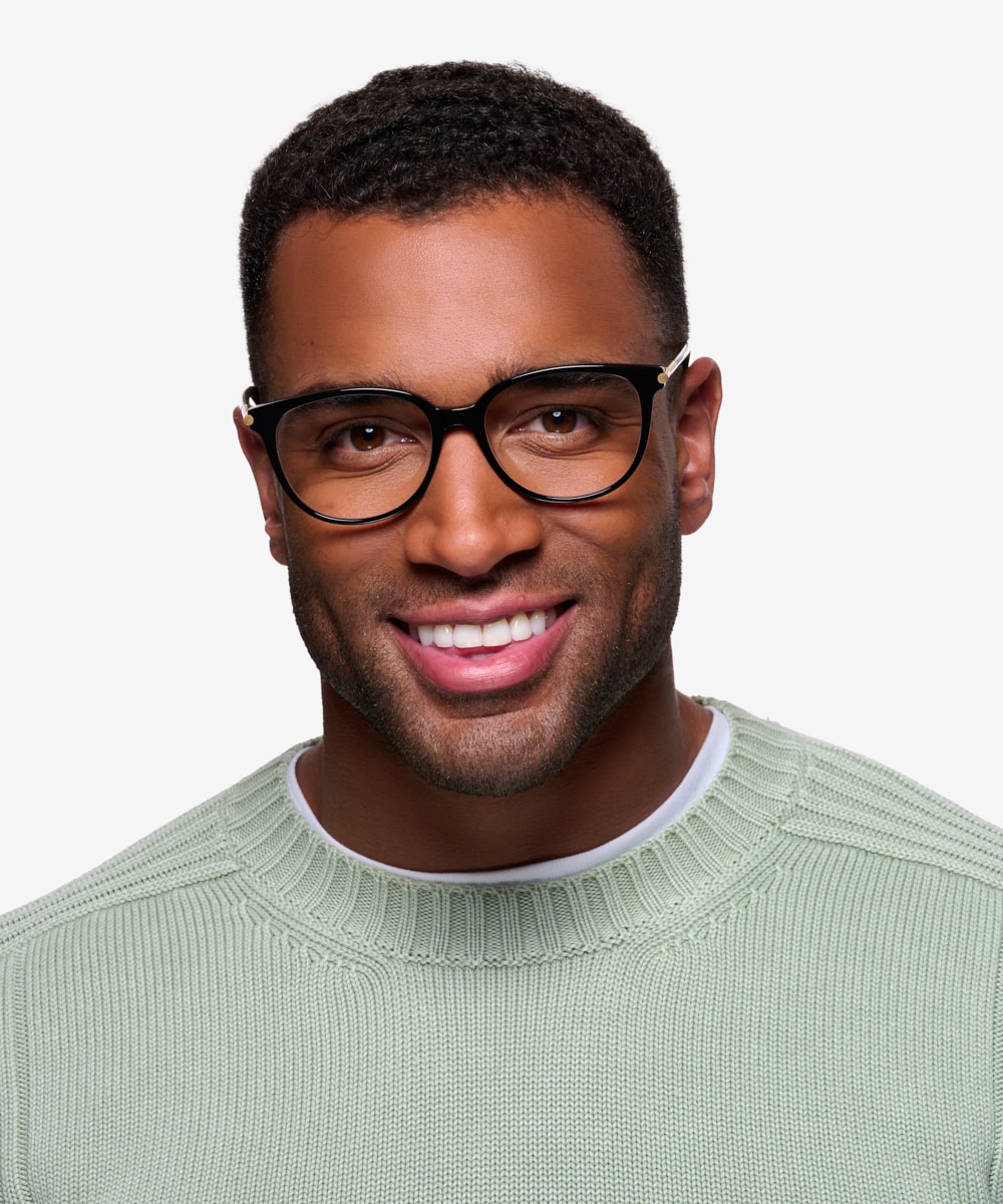 Big black frame glasses best sale