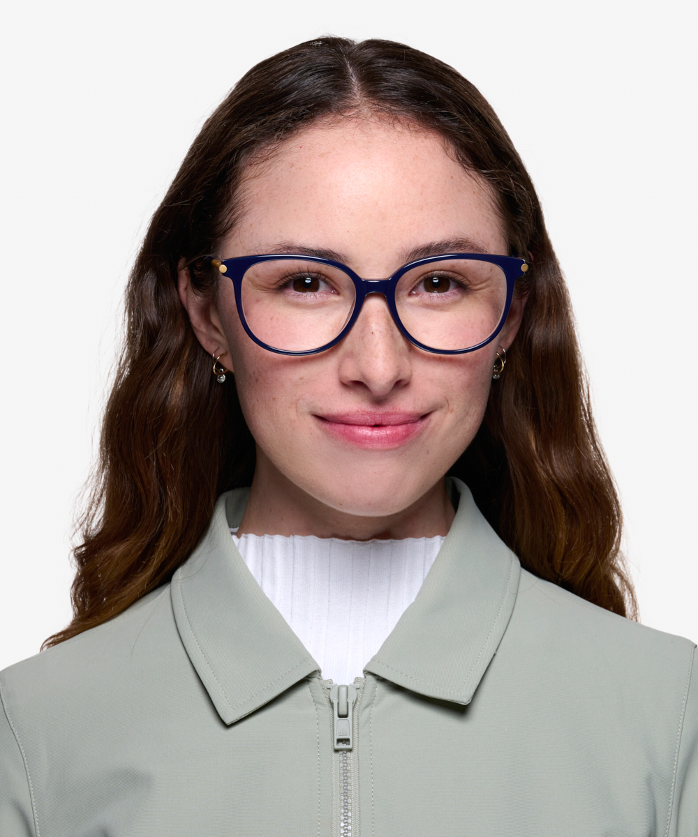 Jasmine Cat Eye Navy Glasses For Women Eyebuydirect Canada 