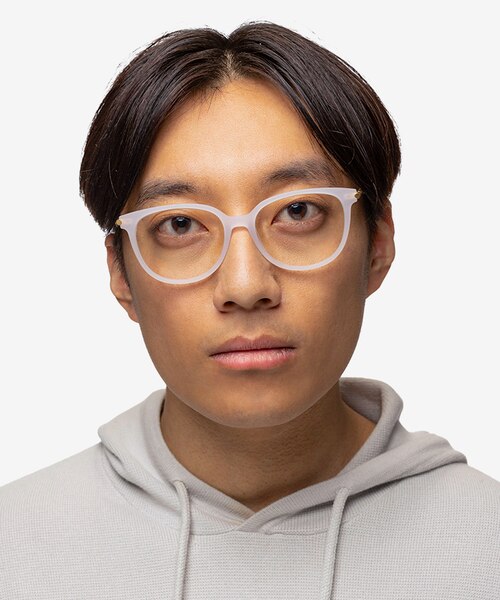 Jasmine Blanche AcétateMontures de lunettes de vue pour Hommes d'EyeBuyDirect