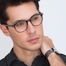 Demain Gray Striped AcetateEyeglass Frames for Men from EyeBuyDirect