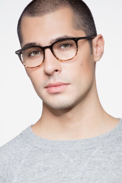 Demain Gray Brown AcetateEyeglass Frames for Men from EyeBuyDirect