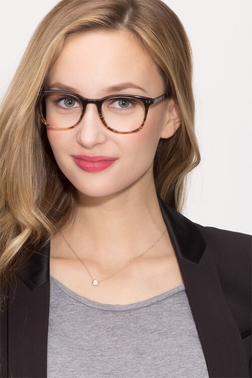 Demain Gray Brown AcetateEyeglass Frames for Women from EyeBuyDirect