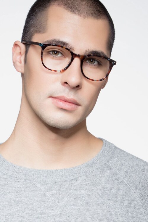 Demain Blue Floral AcetateEyeglass Frames for Men from EyeBuyDirect