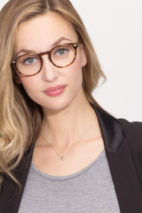 The Loop Brown Striped AcétateMontures de lunettes de vue pour Femmes d'EyeBuyDirect