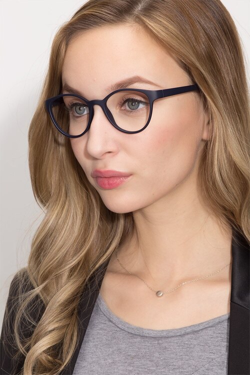 Palette Matte Navy PlastiqueMontures de lunettes de vue pour Femmes d'EyeBuyDirect