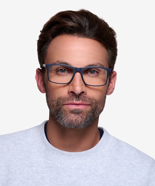 Persian Matte Navy PlasticEyeglass Frames for Men from EyeBuyDirect