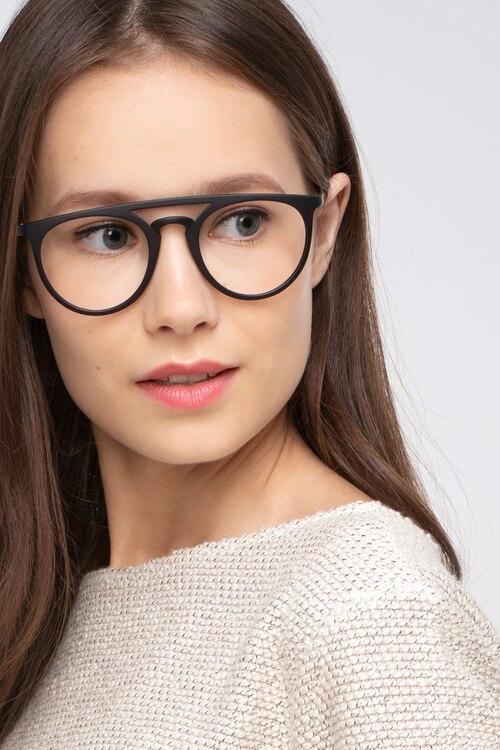Fiasco Matte Black PlastiqueMontures de lunettes de vue pour Femmes d'EyeBuyDirect