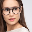 Fiasco Matte Black PlasticEyeglass Frames for Women from EyeBuyDirect