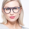 Fiasco Matte Navy PlasticEyeglass Frames for Women from EyeBuyDirect
