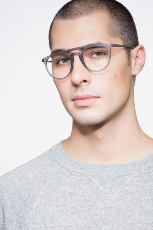 Fiasco Matte Gray MetalEyeglass Frames for Men from EyeBuyDirect