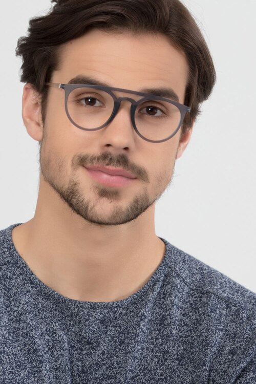 Fiasco Matte Gray MetalEyeglass Frames for Women from EyeBuyDirect