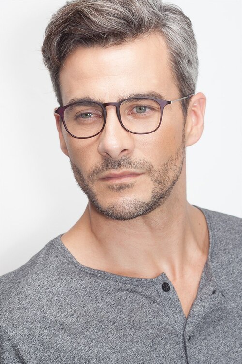 Little Bit Matte Purple PlasticEyeglass Frames for Men from EyeBuyDirect
