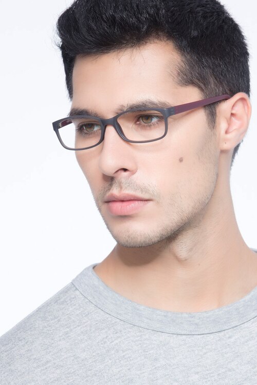 Beads Matte Gray PlasticEyeglass Frames for Men from EyeBuyDirect