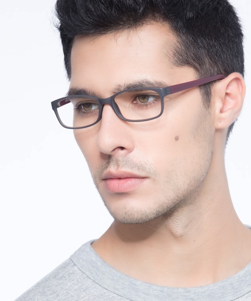 Beads Matte Gray PlasticEyeglass Frames for Men from EyeBuyDirect