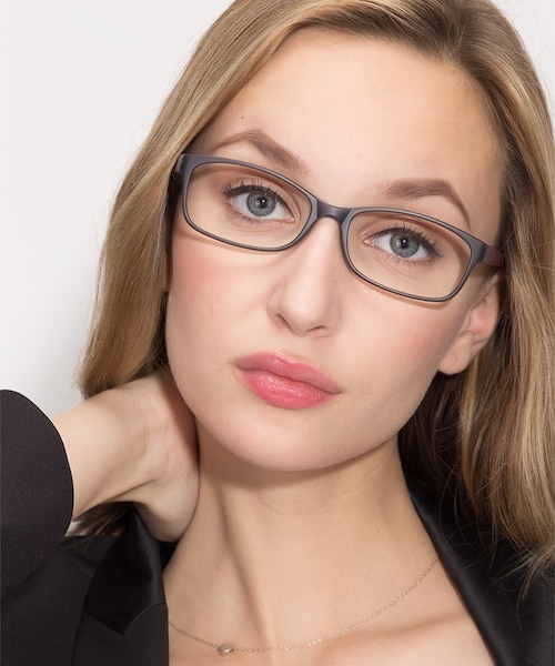 Beads Matte Gray PlasticEyeglass Frames for Women from EyeBuyDirect