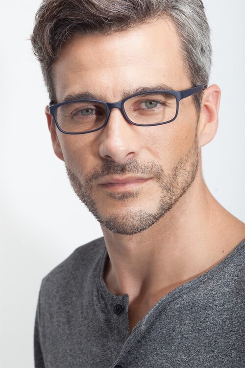 Beads Matte Navy PlasticEyeglass Frames for Men from EyeBuyDirect
