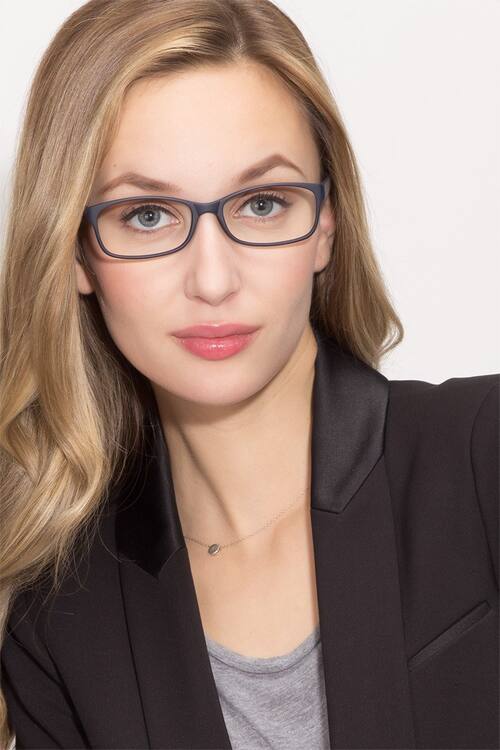 Matte Navy Beads -  Plastic Eyeglasses