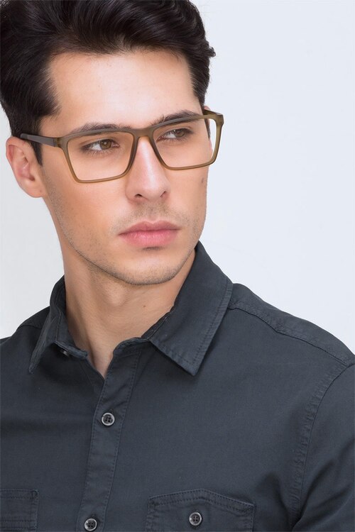 Equation Matte Olive PlasticEyeglass Frames for Men from EyeBuyDirect