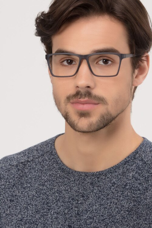 Equation Matte Gray PlasticEyeglass Frames for Men from EyeBuyDirect