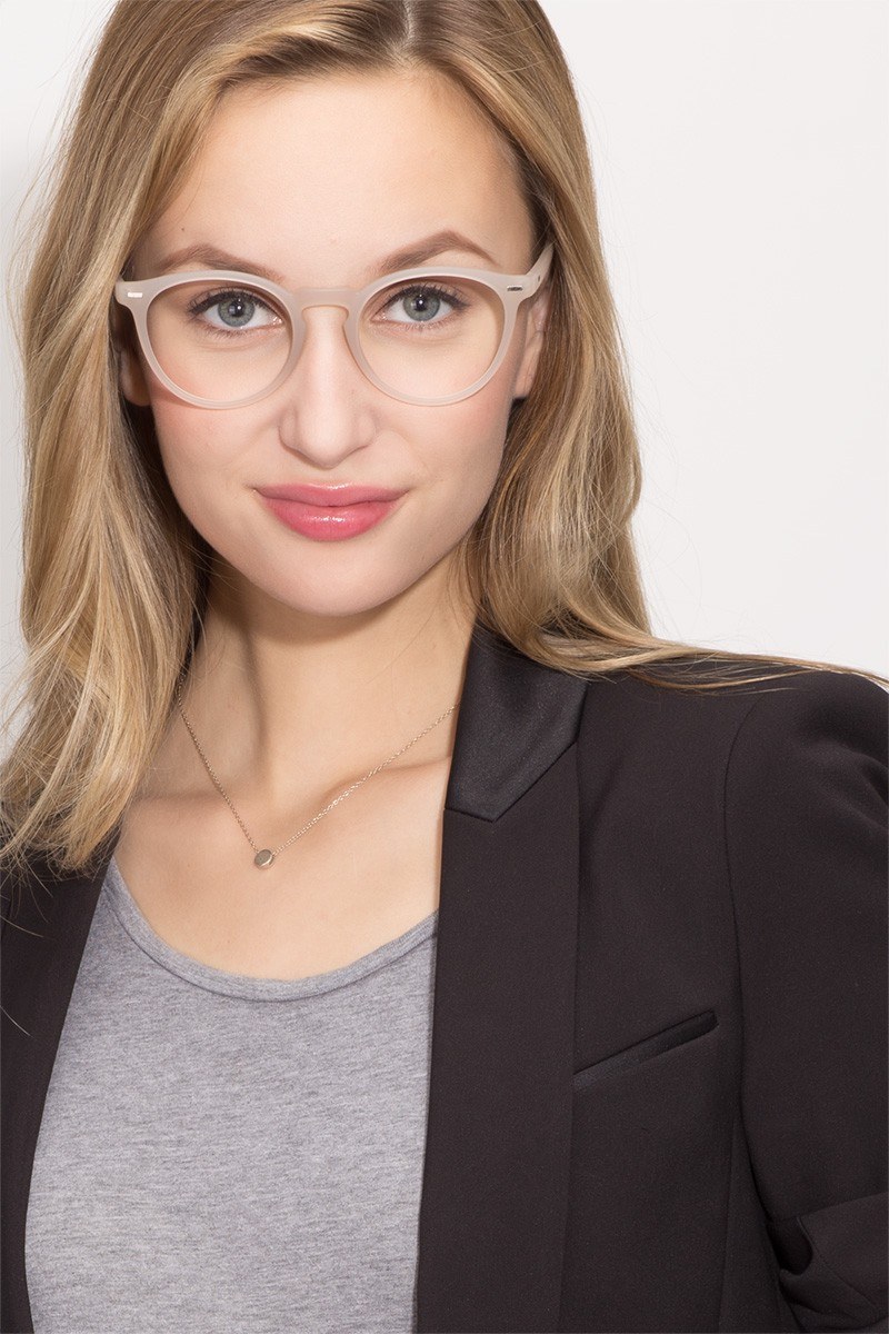 Peninsula Round Matte White Glasses for Women Eyebuydirect Canada