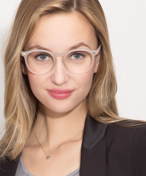 Peninsula Matte White PlasticEyeglass Frames for Women from EyeBuyDirect