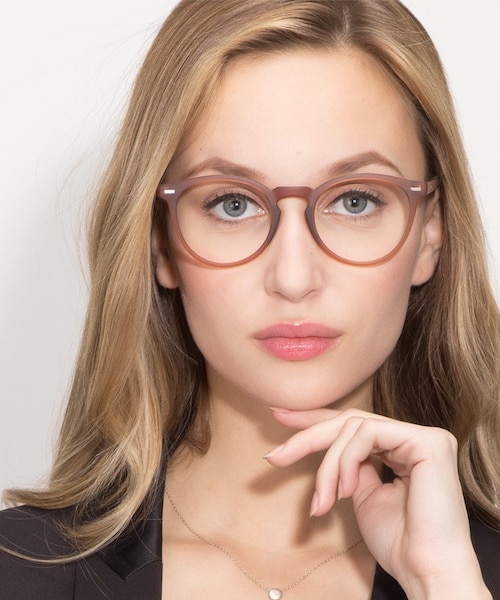 Peninsula Matte Redwood PlasticEyeglass Frames for Women from EyeBuyDirect