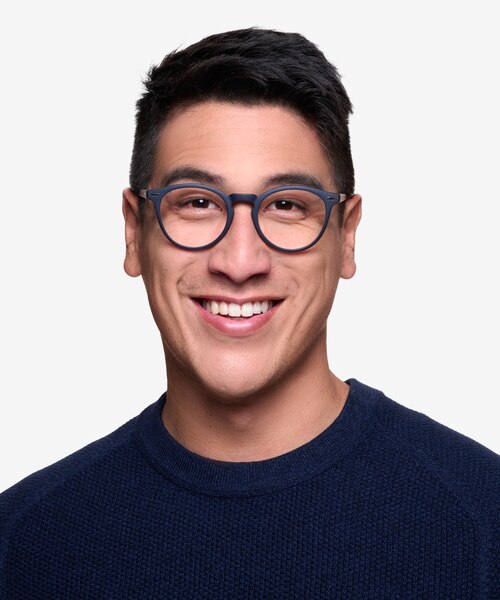Peninsula Matte Navy PlastiqueMontures de lunettes de vue pour Hommes d'EyeBuyDirect
