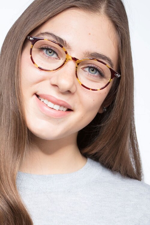 Indigo Tortoise PlasticEyeglass Frames for Women from EyeBuyDirect