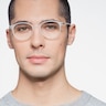 Indigo Clear White PlasticEyeglass Frames for Men from EyeBuyDirect