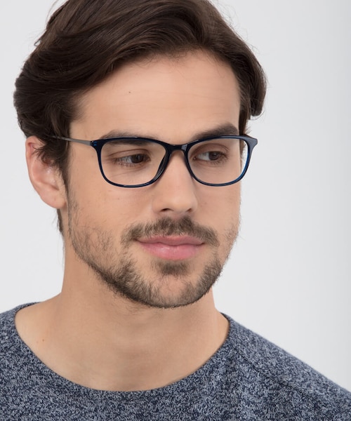 Oliver Navy PlasticEyeglass Frames for Men from EyeBuyDirect