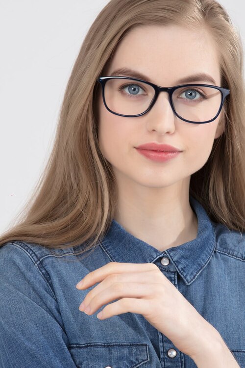 Oliver Navy PlasticEyeglass Frames for Women from EyeBuyDirect