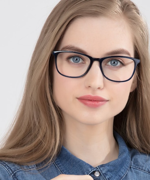 Oliver Navy PlasticEyeglass Frames for Women from EyeBuyDirect