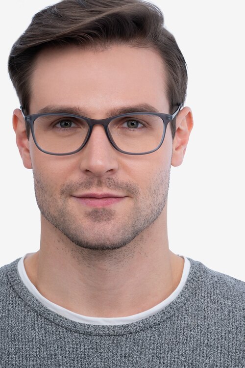 Oliver Matte Gray PlasticEyeglass Frames for Men from EyeBuyDirect