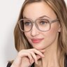 Chuckie Matte Gray PlasticEyeglass Frames for Women from EyeBuyDirect