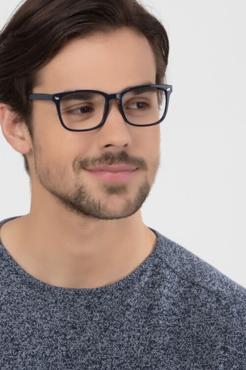 Uptown Navy PlasticEyeglass Frames for Men from EyeBuyDirect