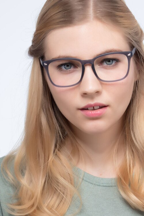 Uptown Matte Gray PlasticEyeglass Frames for Women from EyeBuyDirect