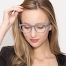 Grace Matte Blue PlastiqueMontures de lunettes de vue pour Femmes d'EyeBuyDirect