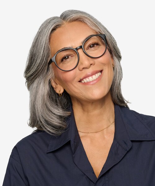 Delaware Matte Black PlasticEyeglass Frames for Women from EyeBuyDirect