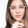District Matte Beige PlasticEyeglass Frames for Women from EyeBuyDirect