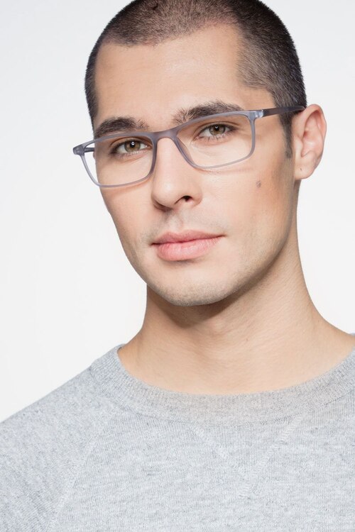 Sullivan Matte Gray PlasticEyeglass Frames for Men from EyeBuyDirect