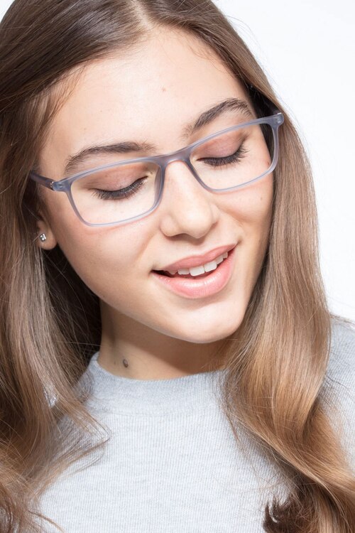Sullivan Matte Gray PlasticEyeglass Frames for Women from EyeBuyDirect