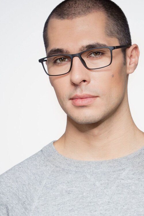 Sullivan Matte Black PlasticEyeglass Frames for Men from EyeBuyDirect